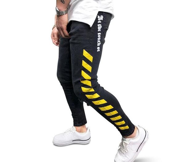 

fashional men's skinny jeans black casual slim zipper pants slight color slim fit feet trousers comfortable breathable stylish, Blue