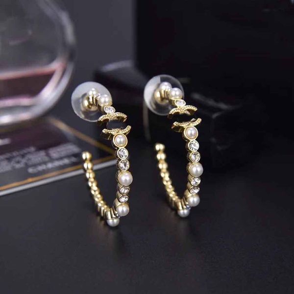 

jewelry with stamp pearl beads and sparkly diamond for half round hoop earring women wedding jewelry gift ps4402, Silver