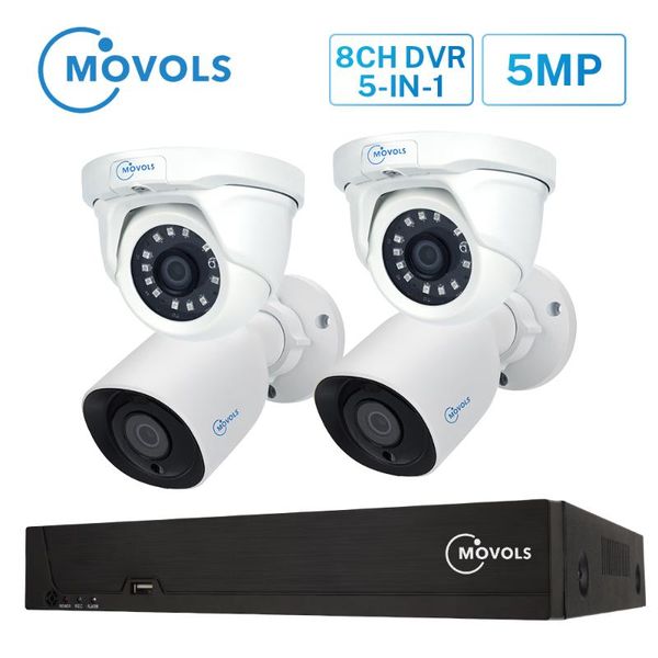 

movols 8ch h.265 5mp hd video surveillance kit 2pcs 2pcs dome security camera home outdoor waterproof p2p cctv system