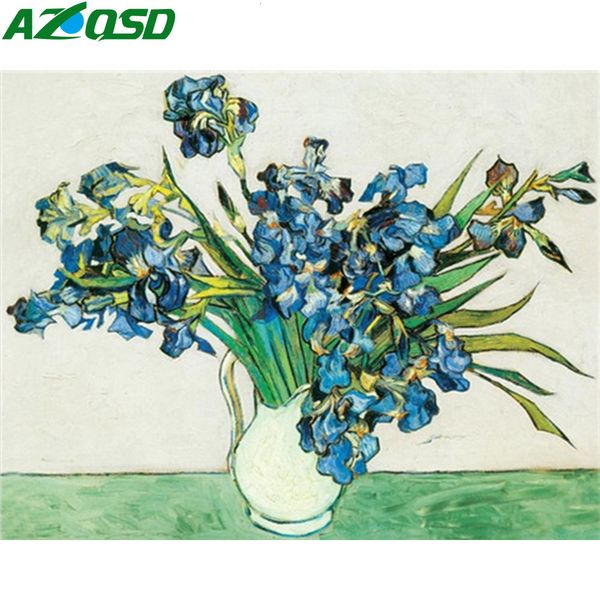 

azqsd paint by numbers на холсте цветок diy unframe домашнее украшение раскраска by numbers vase расписанную подарок для взрослых