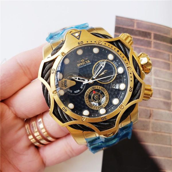 

selling invicta sports casual calendar quartz men's watch royal oak rotating large dial all hands can work, Slivery;brown