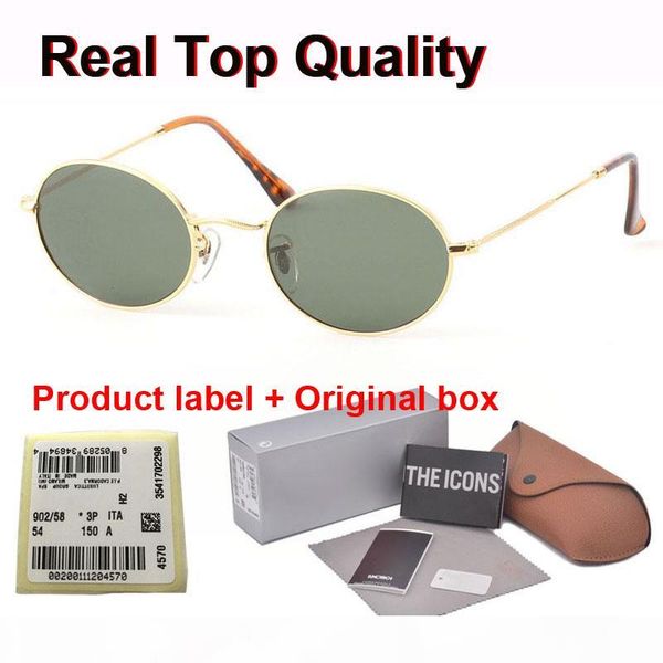 

brand designer ( glass lens ) metal frame oval sunglasses men women steampunk fashion retro sun glasses with case and label, White;black