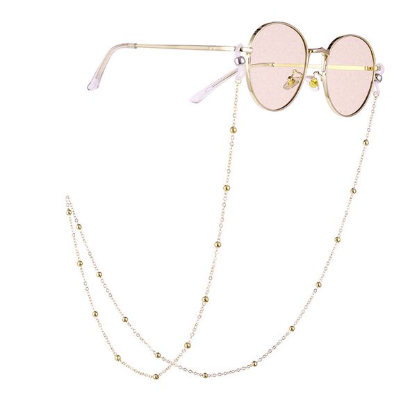 

мода круглого бисера очки цепь eyeglass lanyard женщина солнцезащитных очки цепь eyewears шнур шея ремень веревка очки аксессуары, Silver
