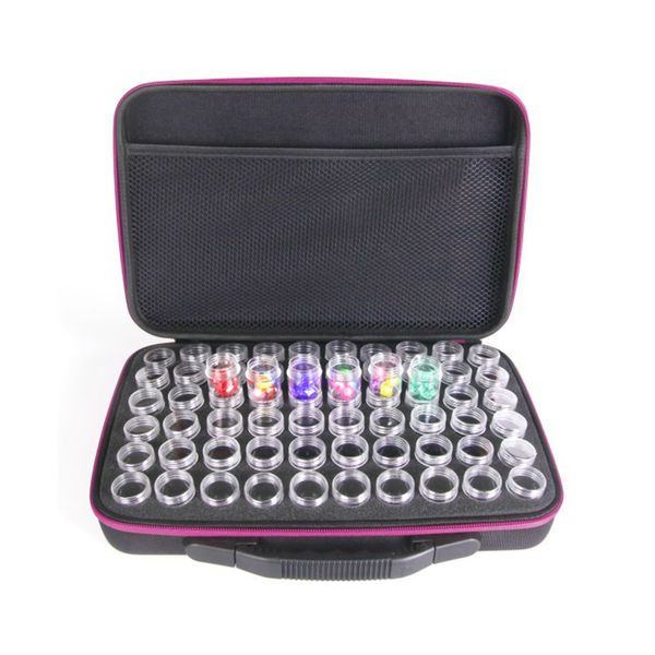 

60 bottles storage box diamond painting hand bag protective cover zipper design