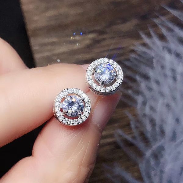 

colife jewelry 925 silver moissanite stud earrings 5mm real moissanite earrings sterling silver moissanite jewelry, Golden