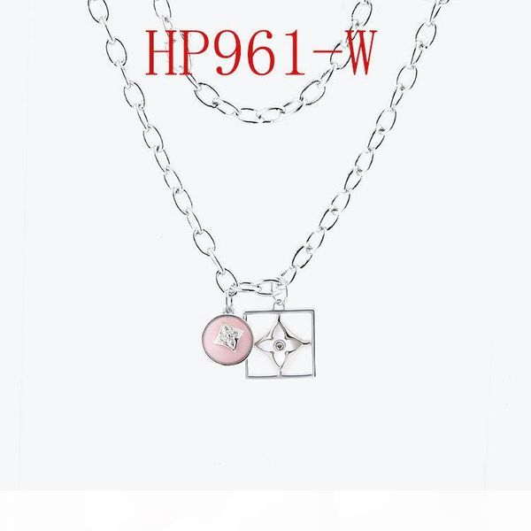 

2020stainless steel jewelry square pink flowers designer necklace fashion necklace iced out chains fashion jewelry cuban link chain, Silver