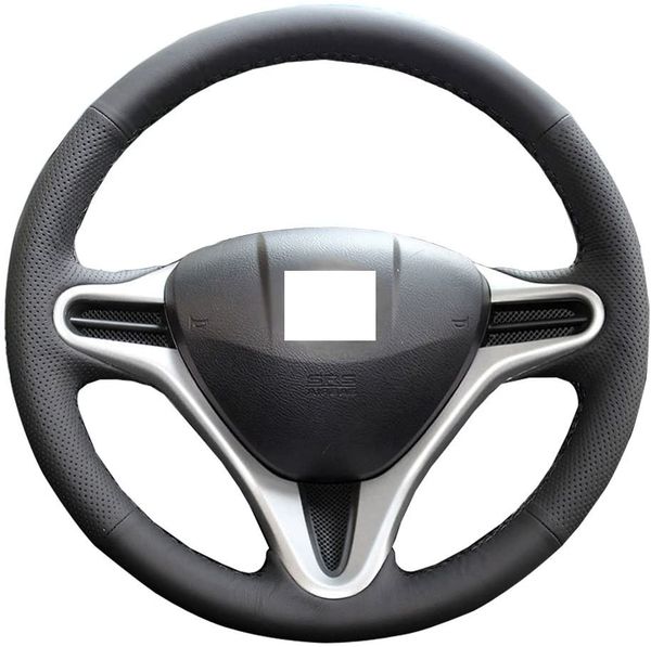 

diy sew steering wheel cover stitch on wrap for honda fit hatchback 2009 -2013 / insight 2010-2014 interior accessories genuine leather