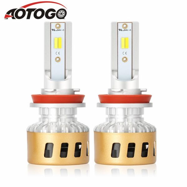 

aogoto 2pcs h1 h4 h7 h11 880 36w led headlight conversion kit 8000lm bulb hi/lo fog lamp three color 9007 car light bulb
