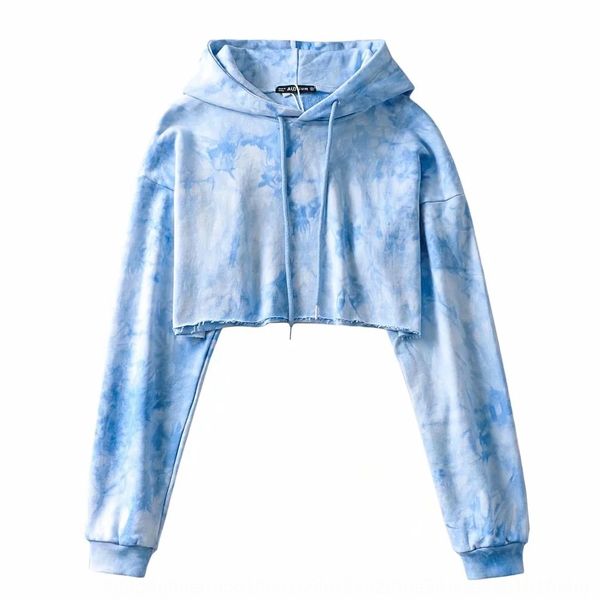 

blogger hoodie врезки окрашенная градиент свитер толстовка женщин 2020 осень / зима короткая женская пуп пуловер свитер ины моды 5zl30, Black