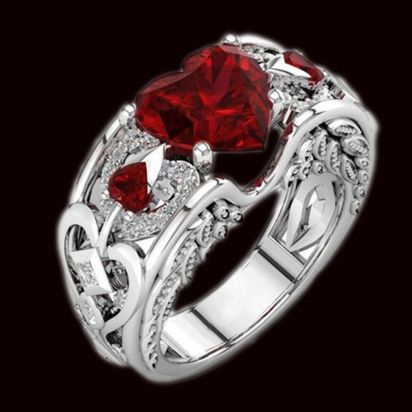 

jewelry rings for women wedding rings cz heart ruby rings band to bridal fashion of shipping, Golden;silver