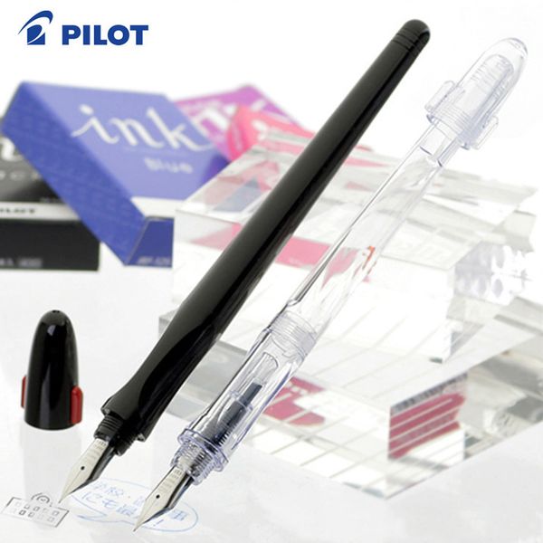 1PCS Studenti Penna stilografica di lusso per calligrafia Sac Giappone Pilot Penna per calligrafia Ergo Grip Extra Fine NibClear / Corpo nero FP-50R Y200709