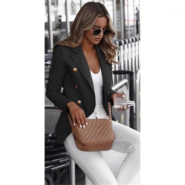 

small suit coat for women with buttons design sense solid color blazers long sleeve pocket lapel neck, White;black