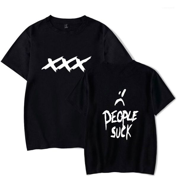 

mens fashion cool clothes new arrival xxxtentacion mens tshirts rip short sleeved shirts rapper male tshirts, White;black