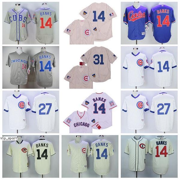 

vintage 1990 1969 1988 1994 1929 baseball 14 ernie banks jerseys 27 addison russell 31 maddux cool base 2016 pinstripe pullover, Blue;black