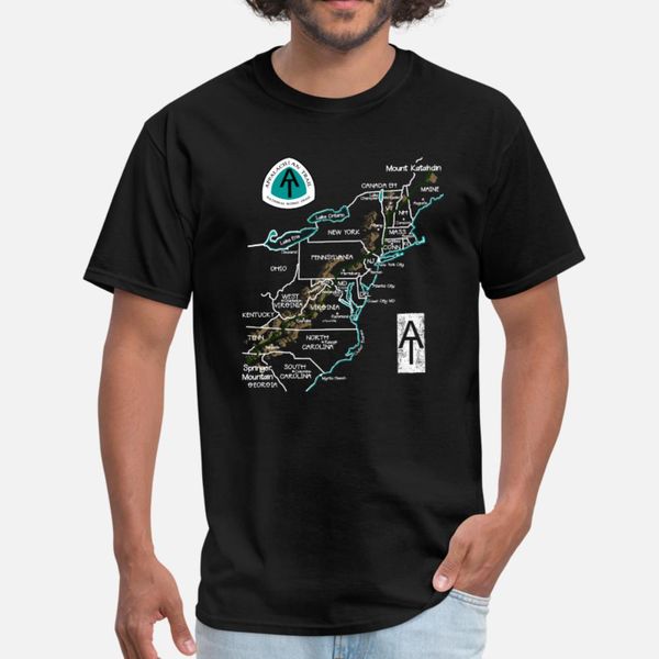

appalachian national scenic trail map at map t shirt men character cotton s-xxxl clothing cute casual spring autumn outfit shirt