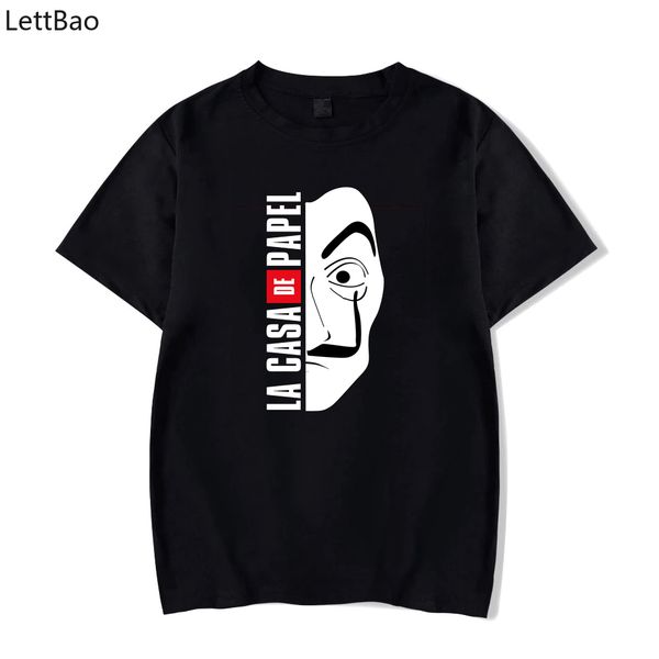 

2019 funny la casa de papel mask t shirt money heist tees tv series tshirts men house of paper t-shirt t shirt men short sleeve