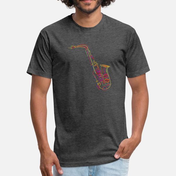 

saxophone t shirt men create short sleeve crew neck gents graphic building summer unique shirt