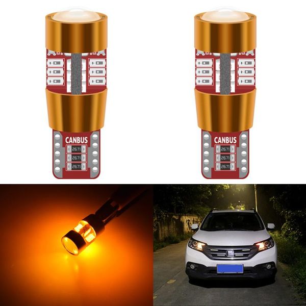 

katur 2pcs led w5w t10 led canbus bulbs 194 168 3014 smd car interior external light clearance lamps amber blue green red white