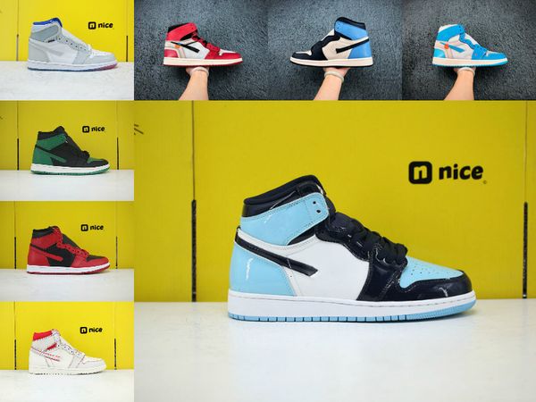 

high 1 og travis scotts x jumpman men basketball shoes obsidian turbo green bred retroes 1s unc white blue women sports shoes, Black