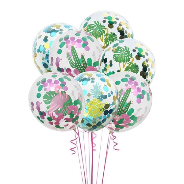 

hawaii cactus inch leaf 30pcs balloons decoration turtle balloon confetti tropical latex 12 flamingo party pineapple homeindustry kaegy