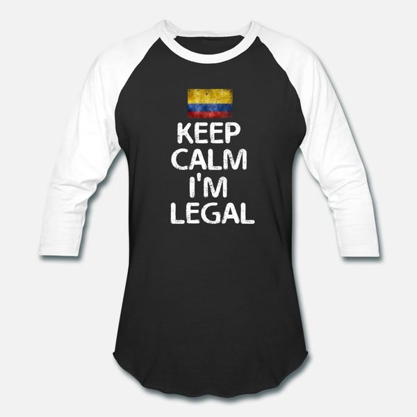 

keep calm я юридическая колумбия флаг t shirt men создать tee shirt s-xxxl homme сыпучие смешные повседневный лето kawaii рубашка, White;black