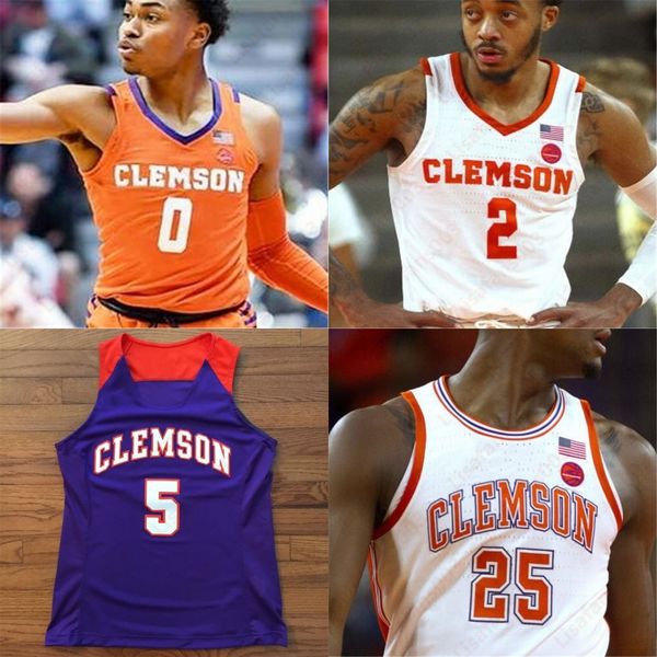 

NCAA Clemson Tigers College Basketball stitched Jersey 1 Jonathan Baehre 35 Javan White 3 Lyles Davis 24 David Skara 10 Parker Fox
