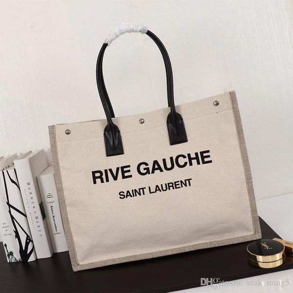 

2019 new luxury tote bag women's rive gauche tote bag classic print large capacity canvas making luxury atmosphere model: f59929