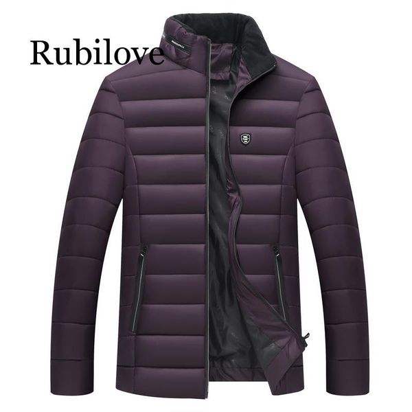 

rubilove 2020 new fashion jackets men parka quality autumn winter warm outwear slim mens coats casual windbreaker jackets men, Black