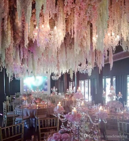 

21 colors artificial flower wisteria flower vine 34cm home garden wall hanging rattan for xmas party wedding decoration available christmas