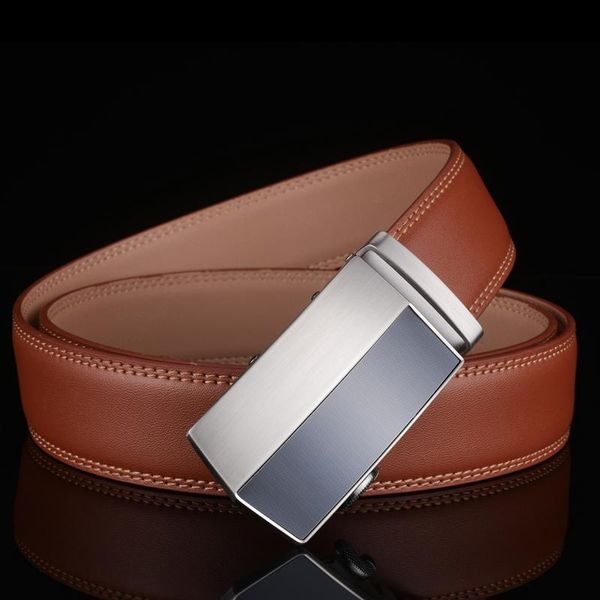 

plyesxale automatic buckle men belt 2020 mens leather belts for jeans belts men cow ceintures homme g56, Black;brown