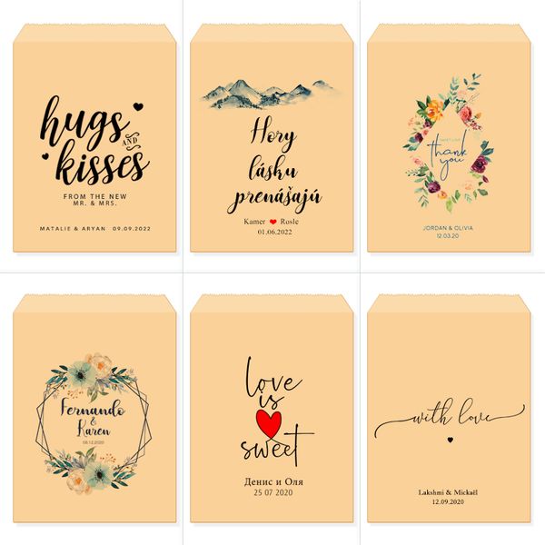 

personalized wedding favor bags 3"x6"/4"x6"/5"x7"/6"x9"paper gift bags party white/kraft paper bag c