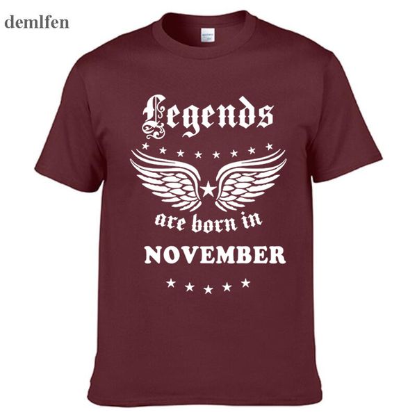 

men t shirts 100% cotton funny tees homme customized legends are born in november short sleeve t shirt tees