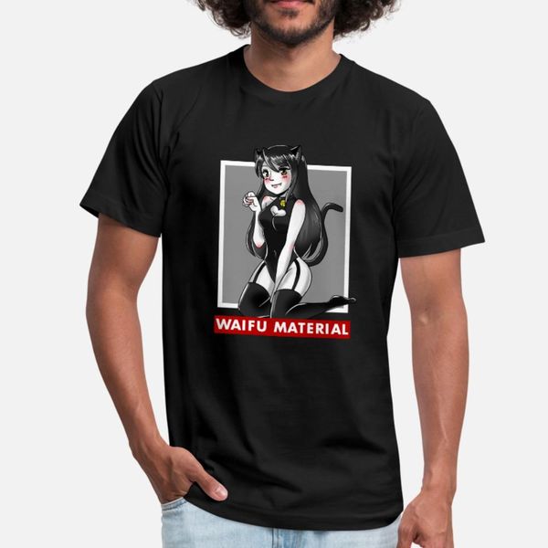 

ecchi waifu material ahegao hentai anime gift t shirt men personalized 100% cotton crew neck letters loose authentic spring novelty shirt