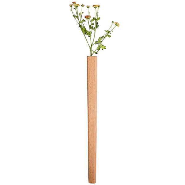 

no stitching home decor wall mounted glass tube tea house wooden flower vase