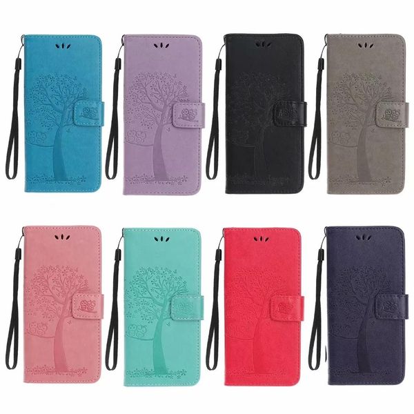 

cgjxsleather wallet case for galaxy m10 m20 m30 a10 a20 a40 a50 huawei p30 mate 20 lite pro imprint flower butterfly flip cover tree owl lux