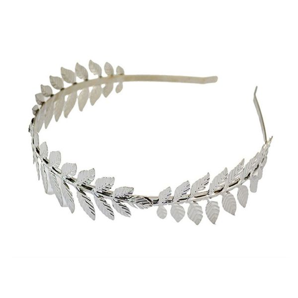 

european greek goddess headband metallic leaves branch crown hair band wedding bridal tiara shimmer hair accessories, Golden;silver