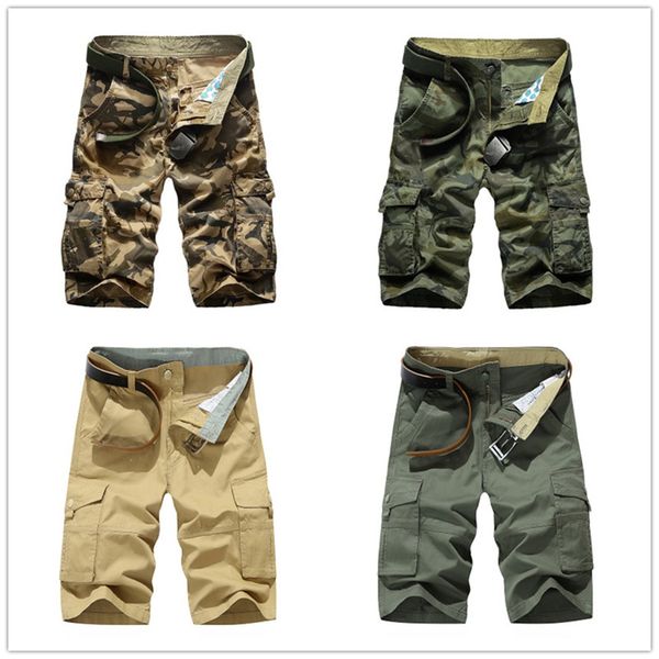 

человек камуфляж бич короткие штаны мода спорт большой карманы колена шорты дизайнер новый летний мужчина грузовые повседневные брюки, Black
