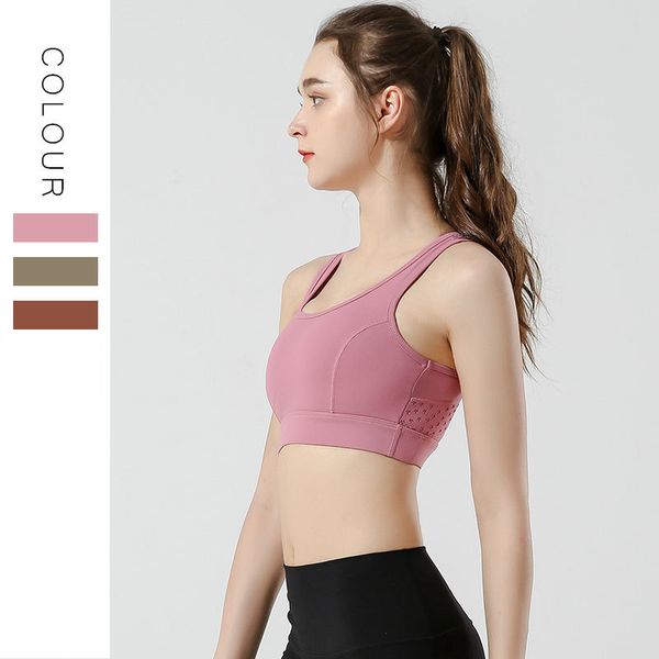 

new running sports underwear hollow-out beauty back -resistant breathable brassiere wireless /30, White;black