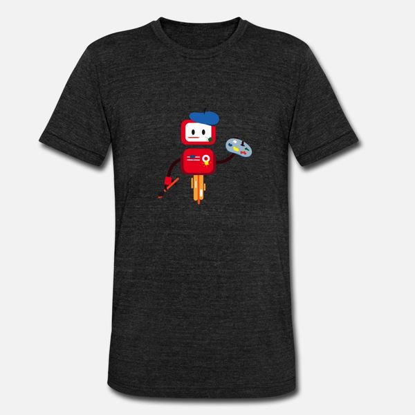 

artsy robot t shirt men printed short sleeve o neck gents sunlight authentic spring autumn kawaii shirt