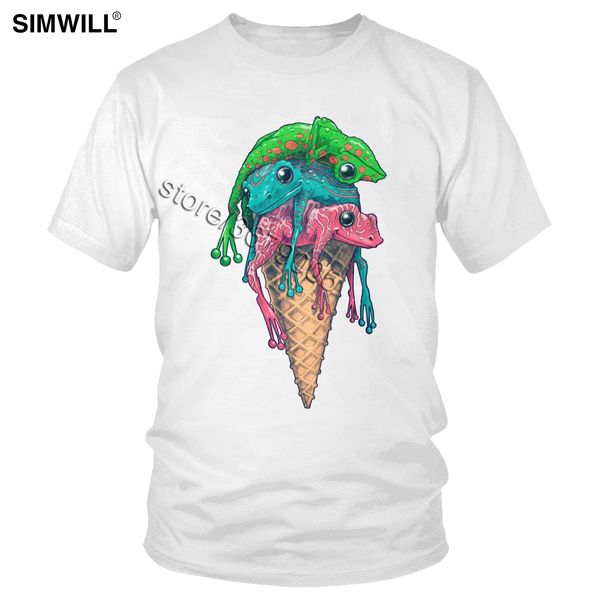 

funny color frogs t shirts cool casual cotton summer t-shirt men short sleeve crew neck icecream trip tees novelty graphic