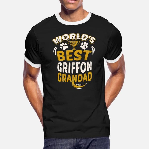 

world's griffon grandad t shirt men designs 100% cotton crew neck slim fit building summer style formal shirt