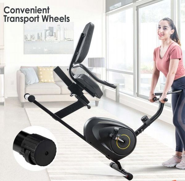 

recumbent exercise bike with 8-level resistance bluetooth monitor easy adjustable seat 380lb weight capacity ms193107baa