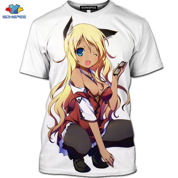 

anime girl men summer homme pullover 3d print shirts horror horror funny men clothing
