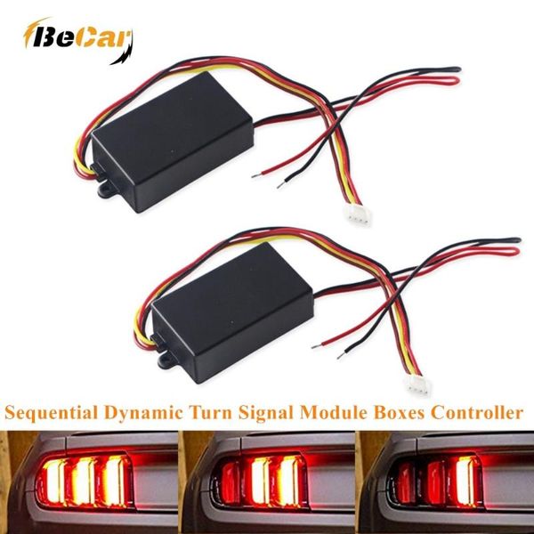 

2pcs universal car tail led light 3-step sequential dynamic chase flash module boxes controller for front rear turn signal light