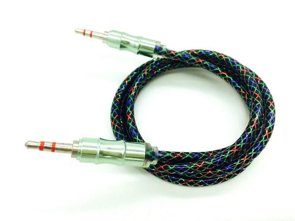 

cgjxsbraided aux cable 3 .5mm car stereo jack male cord aluminum metal audio cable 1m 3ft wire for iphone speaker samsung mp3 computer