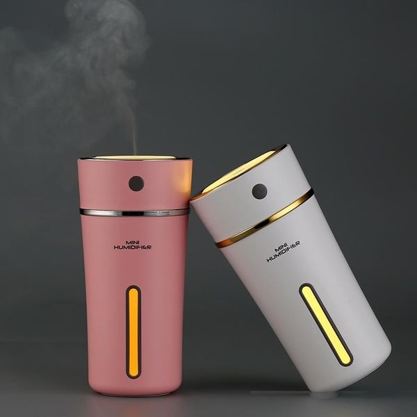 

travel portable usb air humidifier built-in 500ma lithium battery fast charging colorful led light mini aroma diffuser 300ml