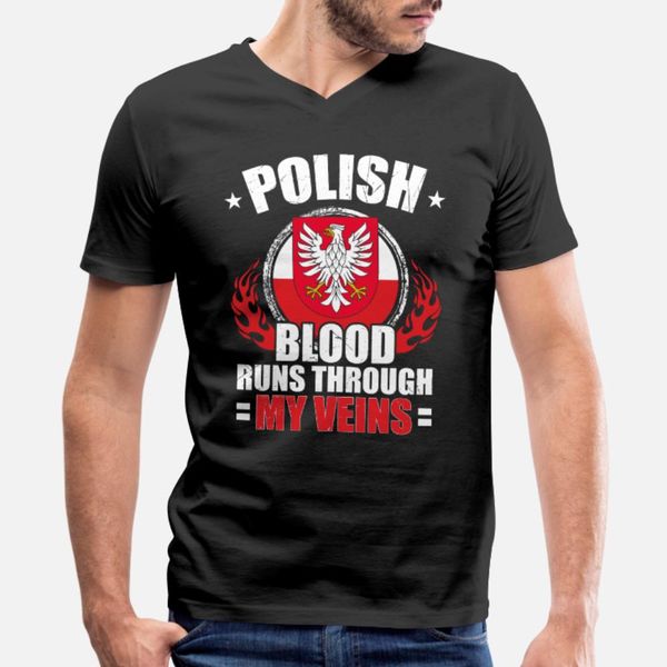 

polish blood runs through my veins gift idea t shirt men customized 100% cotton euro size s-3xl normal sunlight fashion summer style