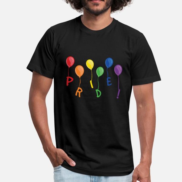 

lgbt pride balloon t shirt men designer 100% cotton size s-3xl fit loose breathable spring slim shirt