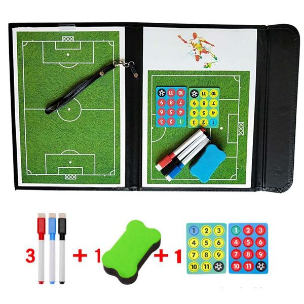 

wholesale-folding football tactical board pu soccer coaching board with magnetic profession referee training plates