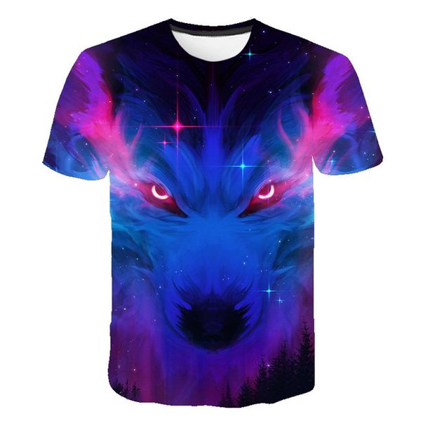 

men wolf cool male animal printing male 3d print shirts plus size comics hippie men clothing